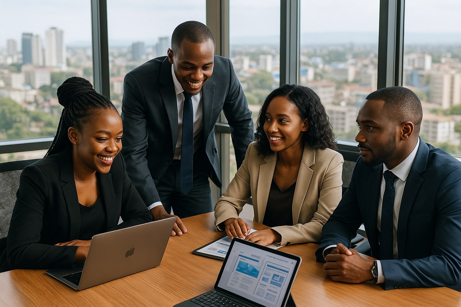 Digital business transformation illustration